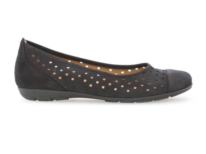 Ballerines ajourées en cuir bleu Artik