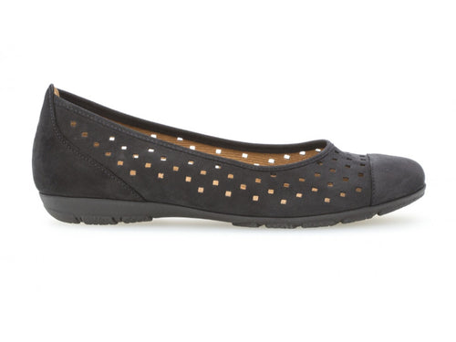 Ballerines ajourées en cuir bleu Artik