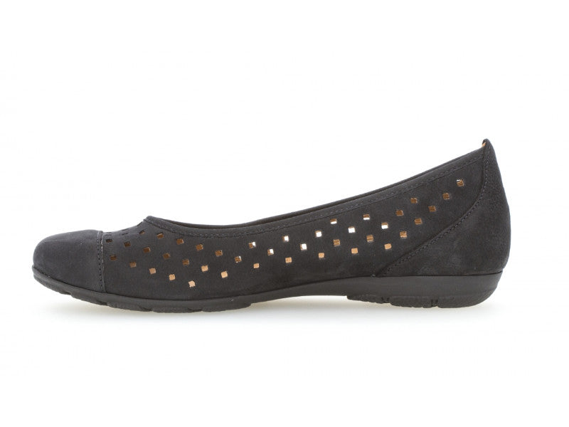 Ballerines ajourées en cuir bleu Artik