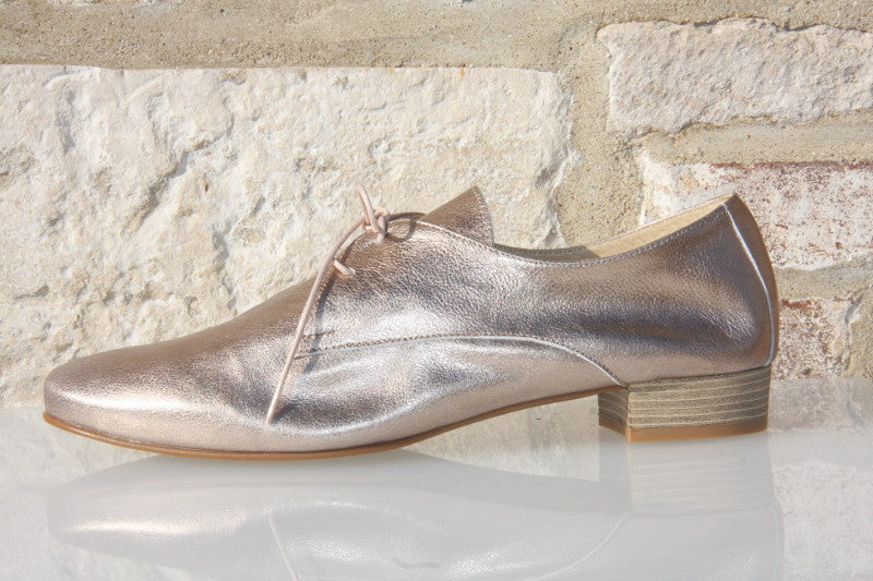 Derby chic en cuir doré Jacky