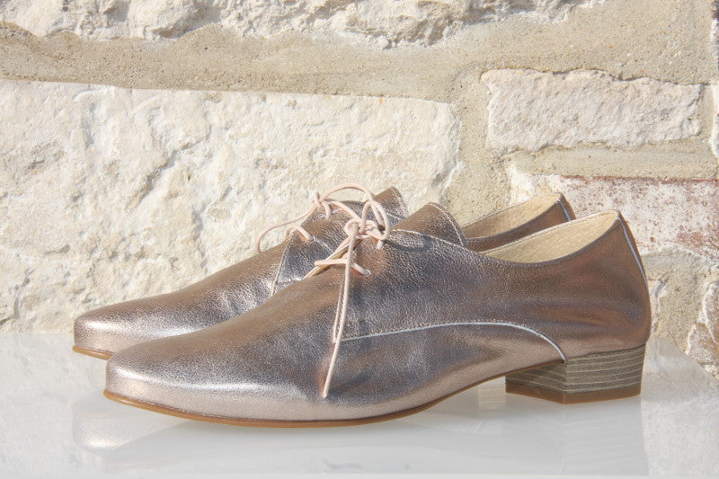 Derby chic en cuir doré Jacky