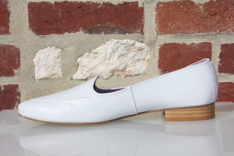Mocassins en cuir souple blanc Californie