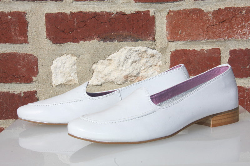 Mocassins en cuir souple blanc Californie