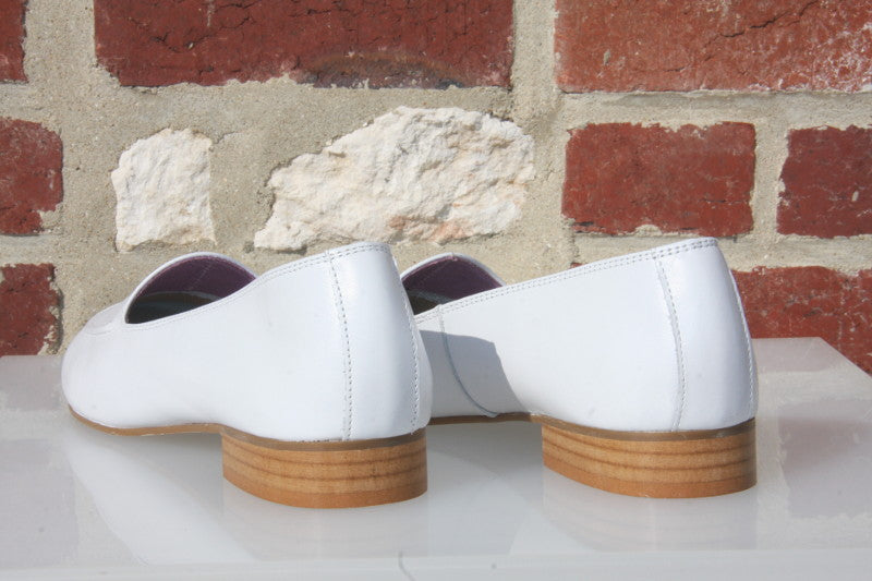 Mocassins en cuir souple blanc Californie