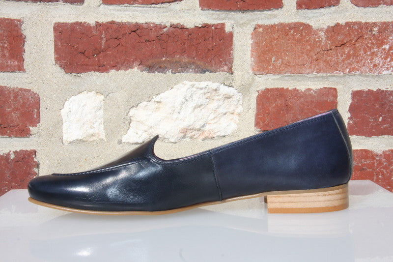 Mocassins en cuir souple bleu marine Cassis