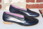Mocassins en cuir souple bleu marine Cassis