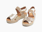 Espadrilles Emily en cuir brillant or