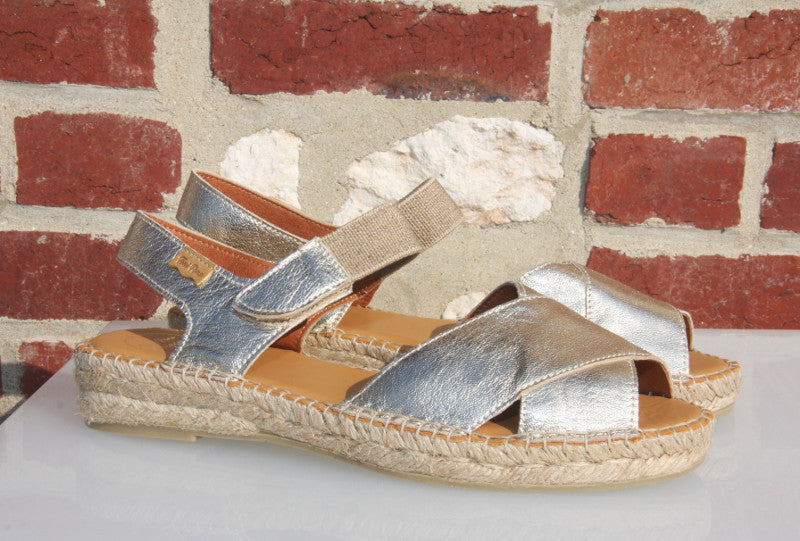 Espadrilles Emily en cuir brillant or