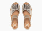 Espadrilles Emily en cuir brillant or
