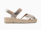 Espadrilles Emily en cuir brillant or