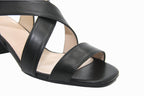 Sandales à talon en cuir noir Ciao