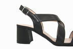 Sandales à talon en cuir noir Ciao
