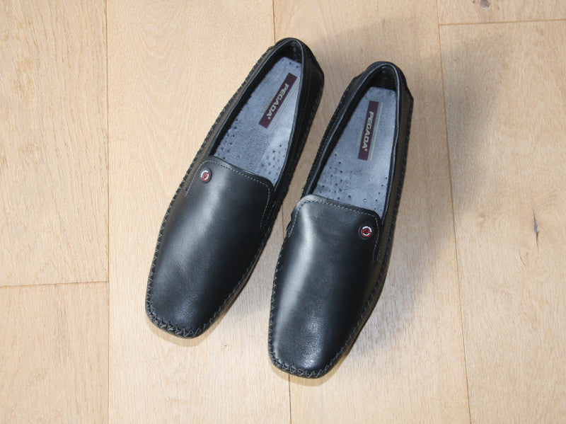 Mocassins noir en cuir souple 