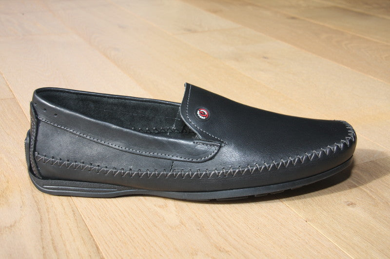 Mocassins noir en cuir souple 