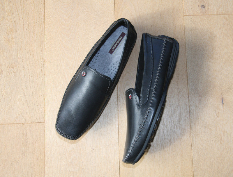 Mocassins noir en cuir souple 