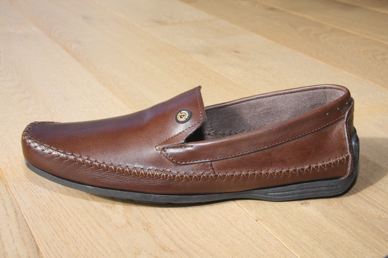 Mocassins marron en cuir souple
