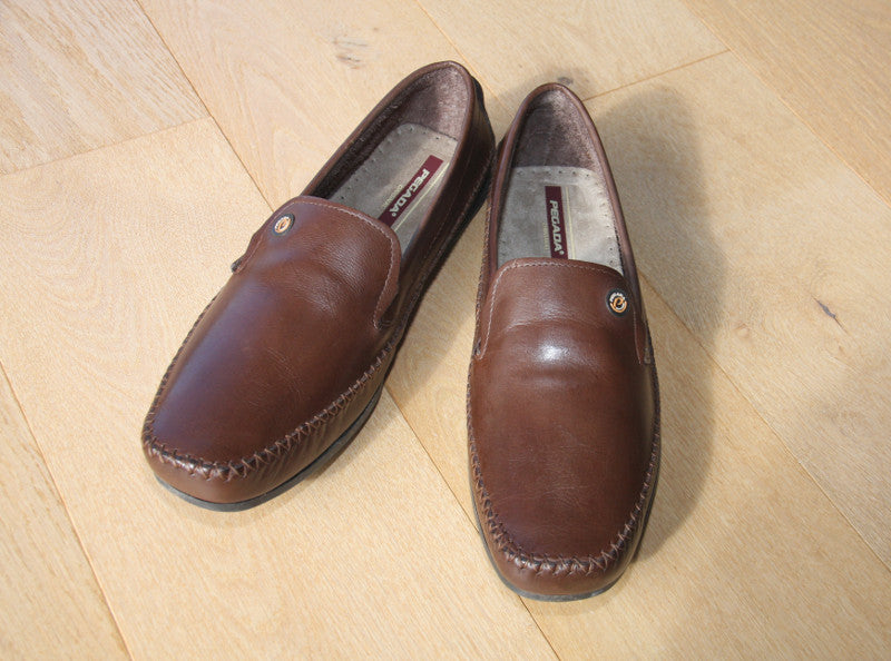 Mocassins marron en cuir souple