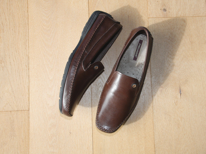 Mocassins marron en cuir souple