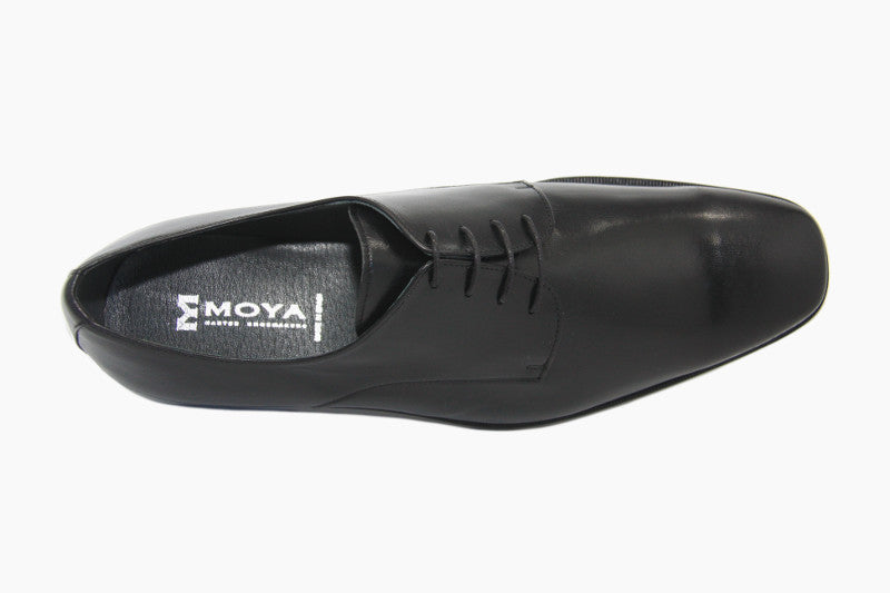 Derby classique en cuir noir Moya