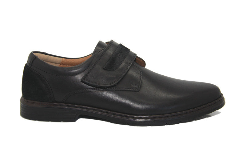 Chaussures en cuir noir et fermeture pratique Alastair