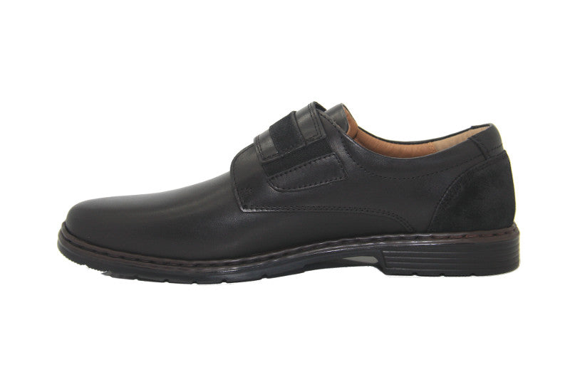 Chaussures en cuir noir et fermeture pratique Alastair