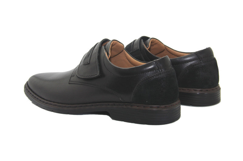 Chaussures en cuir noir et fermeture pratique Alastair