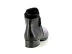Boots petit talon en cuir noir Marina