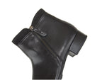 Boots petit talon en cuir noir Marina