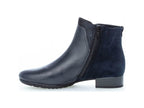 Bottines petit talon en cuir et velours bleu Kpriss