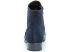 Bottines petit talon en cuir et velours bleu Kpriss