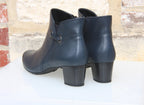 Bottines à talon en cuir bleu Evidence