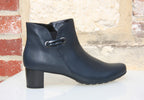 Bottines à talon en cuir bleu Evidence