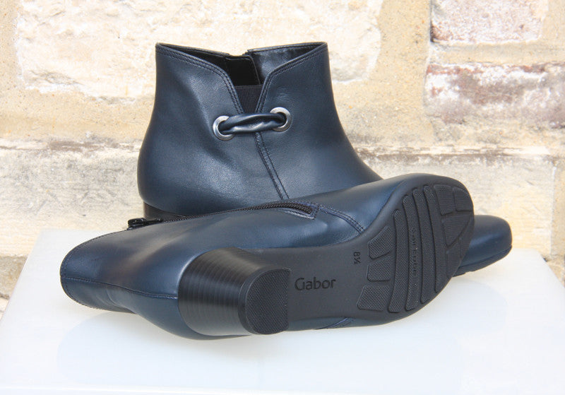 Bottines à talon en cuir bleu Evidence