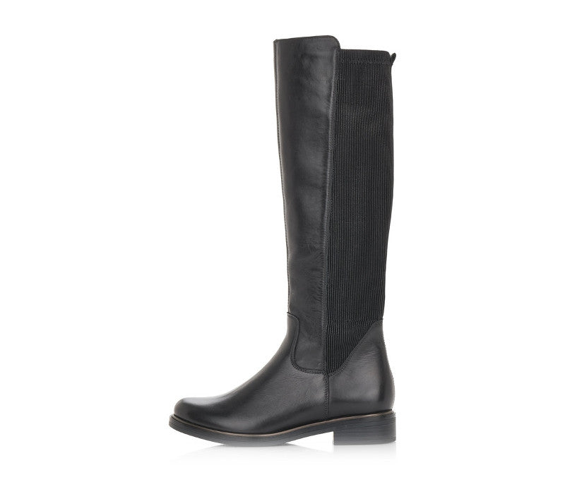 Bottes en cuir noir avec stretch Balzac