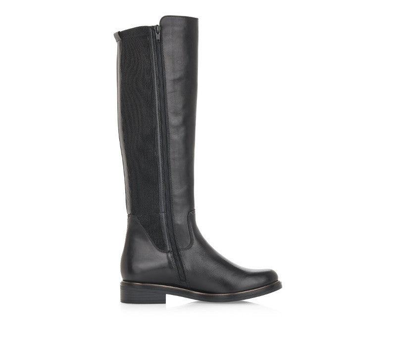 Bottes en cuir noir avec stretch Balzac