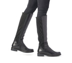 Bottes en cuir noir avec stretch Balzac