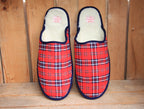 Mules en laine naturelle écossais rouge British