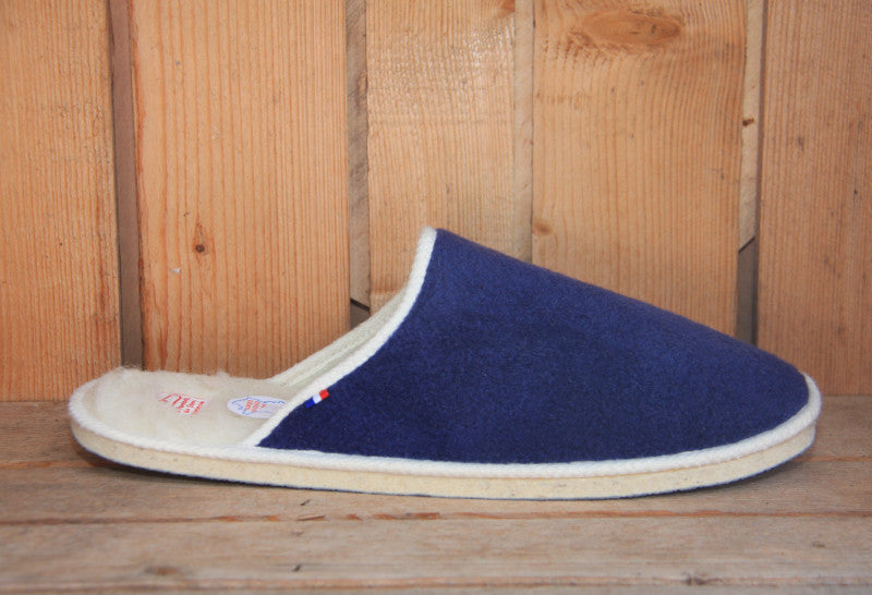 Mules en laine bleu marine Cocooning