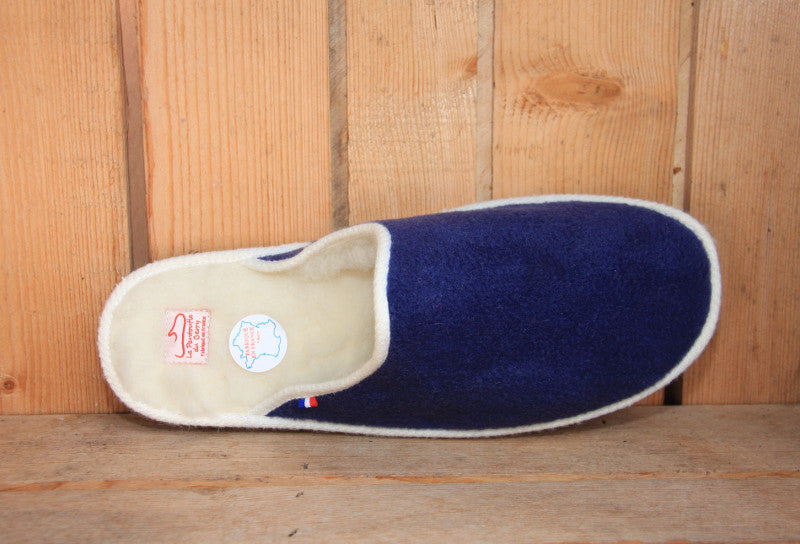 Mules en laine bleu marine Cocooning