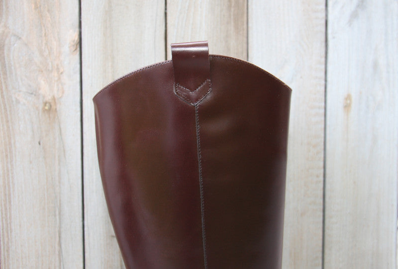 Bottes à talon en cuir marron brun Paprika