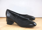 Escarpins en cuir noir talon moyen Promesse