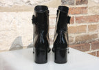 Bottines vernies en cuir noir Retro