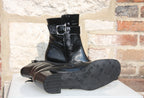 Bottines vernies en cuir noir Retro