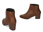 Bottines à talon en soft marron Noisette