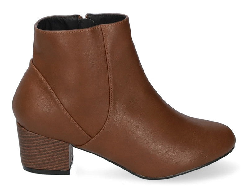 Bottines à talon en soft marron Noisette