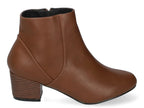 Bottines à talon en soft marron Noisette
