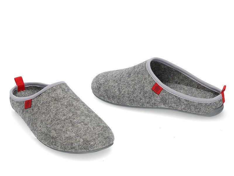 Chausson uni en feutre gris Mistigri