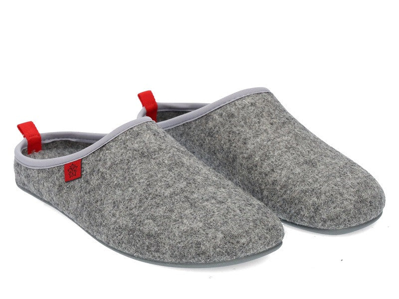 Chausson uni en feutre gris Mistigri