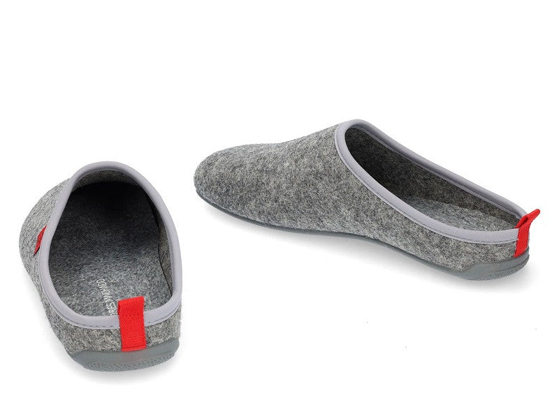 Chausson uni en feutre gris Mistigri
