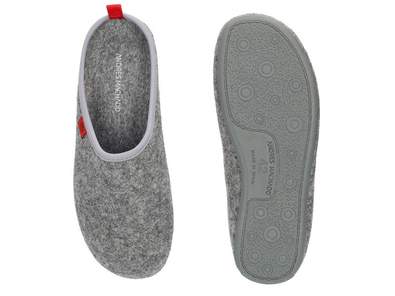 Chausson uni en feutre gris Mistigri